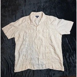 Lands End Tan Embroiderde Shirt XL